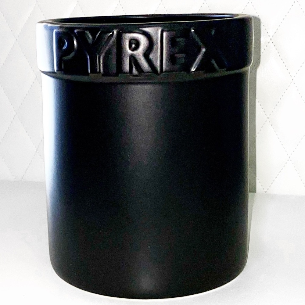 Large Vintage Black Pyrex Utensil Holder